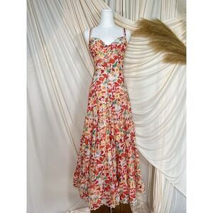 ASTR The label Tazia Floral Button Front‎ Tiered Maxi Dress Size Medium